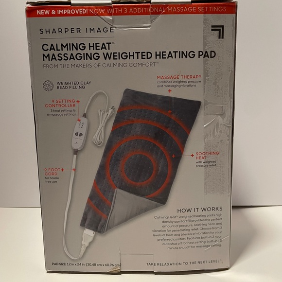 Sharper Image Gray Heating Pad for Upper Back and Shoulders - Picture 4 of 4